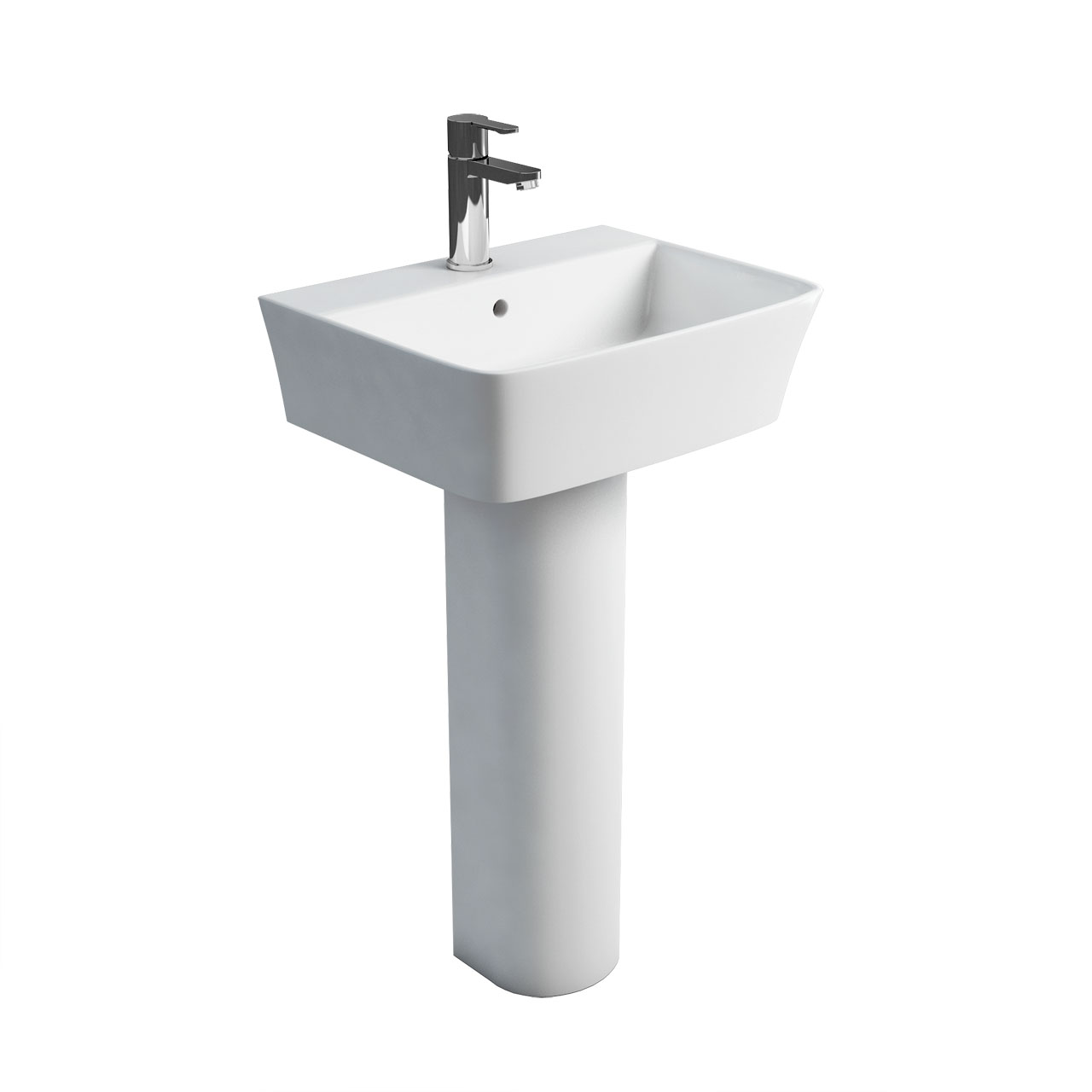 Fine S40 500 basin and round fronted pedestal